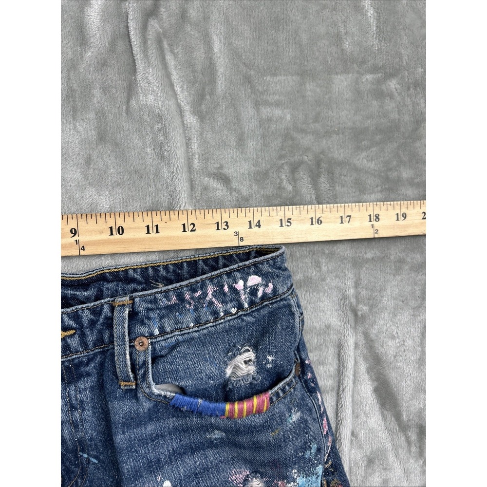 Polo Ralph Lauren Astor Slim Boyfriend Jeans Paint Splatter Distressed Jeans 27 - Picture 4 of 16